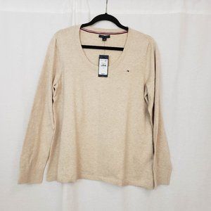 Tommy Hilfiger Women's Crew Neck Sweater L Beige